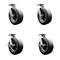 Service Caster BBQ Smoker Grill Flat-Free All Terrain 10'' Caster Wheel Set, 4PK SMOK-SCC-100S1030-SNB-2-SLB-2 - alternate 1